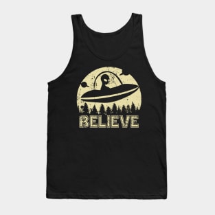 Vintage Believe Alien UFO Tank Top
